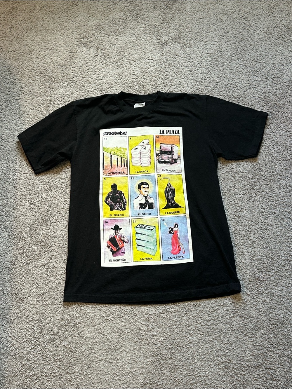 Streetwise La Plaza Graphic Black Men’s T-Shirt